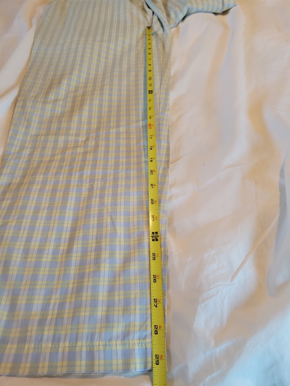 Casual 60% Cotton Lounge Summer Plaid Pants Yellow & Blue Size Medium - Picture 10 of 14